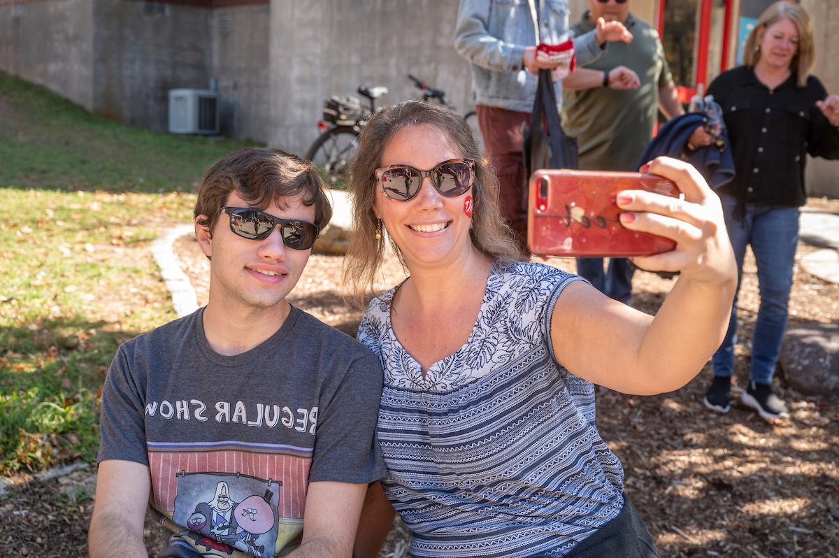 mom and son selfie